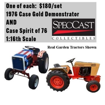 1/16 Case 446 Garden Tractor Gold Demonstrator & Spirit of 76 Set